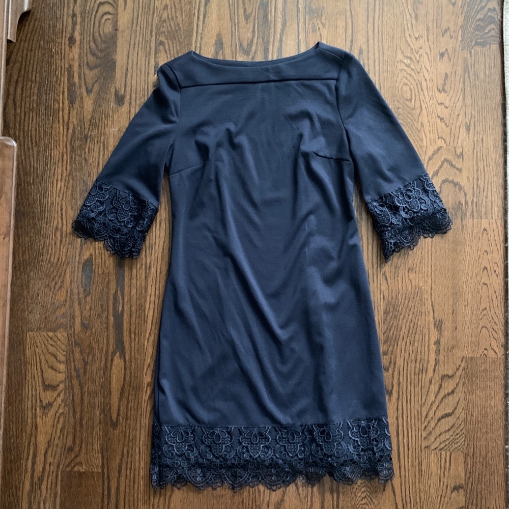 Scalloped Edge Lace Boat Neck Dress